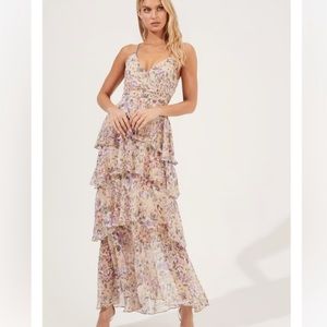 Rosana Floral Tiered Ruffle Maxi Dress